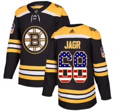 Miesten Boston Bruins Jaromir Jagr 68 Pelipaita USA Flag Fashion Musta Authentic