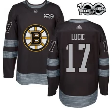 Miesten Boston Bruins Milan Lucic 17 Pelipaita 1917-2017 100th Anniversary Patch Musta Authentic