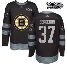 Miesten Boston Bruins Patrice Bergeron 37 Pelipaita 1917-2017 100th Anniversary Patch Musta Authentic