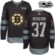 Miesten Boston Bruins Patrice Bergeron 37 Pelipaita 1917-2017 100th Anniversary Patch Musta Authentic
