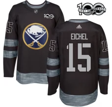 Miesten Buffalo Sabres Jack Eichel 15 Pelipaita 1917-2017 100th Anniversary Patch Musta Authentic