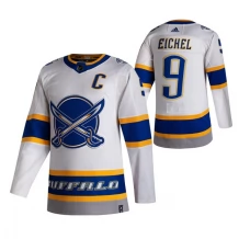 Miesten Buffalo Sabres Jack Eichel 9 Pelipaita 2020-21 Reverse Retro Valkoinen Authentic