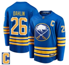 Miesten Buffalo Sabres Rasmus Dahlin 26 Pelipaita Captain Patch Royal Breakaway Koti