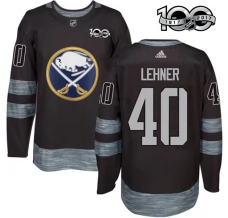Miesten Buffalo Sabres Robin Lehner 40 Pelipaita 1917-2017 100th Anniversary Patch Musta Authentic
