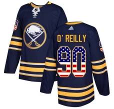 Miesten Buffalo Sabres Ryan O'Reilly 90 Pelipaita USA Flag Fashion Navy Authentic