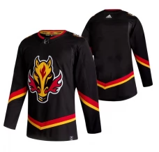 Miesten Calgary Flames Blank Pelipaita 2020-21 Reverse Retro Musta Authentic