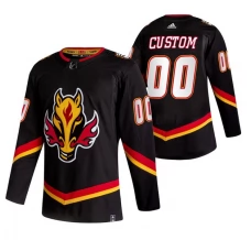 Miesten Calgary Flames Custom Pelipaita 2020-21 Reverse Retro Musta Authentic