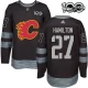 Miesten Calgary Flames Dougie Hamilton 27 Pelipaita 1917-2017 100th Anniversary Patch Musta Authentic