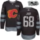 Miesten Calgary Flames Jaromir Jagr 68 Pelipaita 1917-2017 100th Anniversary Patch Musta Authentic