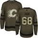 Miesten Calgary Flames Jaromir Jagr 68 Pelipaita Camo Green Authentic
