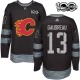 Miesten Calgary Flames Johnny Gaudreau 13 Pelipaita 1917-2017 100th Anniversary Patch Musta Authentic
