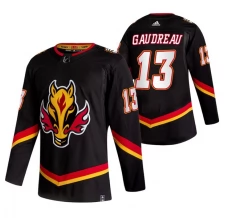Miesten Calgary Flames Johnny Gaudreau 13 Pelipaita 2020-21 Reverse Retro Musta Authentic