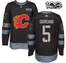 Miesten Calgary Flames Mark Giordano 5 Pelipaita 1917-2017 100th Anniversary Patch Musta Authentic