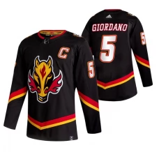 Miesten Calgary Flames Mark Giordano 5 Pelipaita 2020-21 Reverse Retro Musta Authentic