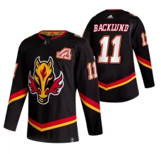 Miesten Calgary Flames Mikael Backlund 11 Pelipaita 2020-21 Reverse Retro Musta Authentic