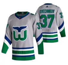 Miesten Carolina Hurricanes Andrei Svechnikov 37 Pelipaita 2020-21 Reverse Retro Harmaa Authentic