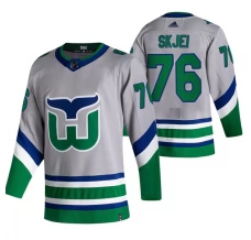 Miesten Carolina Hurricanes Brady Skjei 76 Pelipaita 2020-21 Reverse Retro Harmaa Authentic