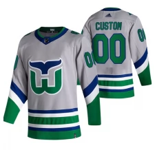 Miesten Carolina Hurricanes Custom Pelipaita 2020-21 Reverse Retro Harmaa Authentic