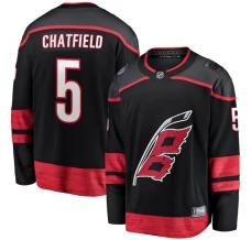 Miesten Carolina Hurricanes Jalen Chatfield 5 Pelipaita Musta Premier Breakaway Koti