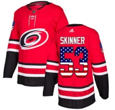 Miesten Carolina Hurricanes Jeff Skinner 53 Pelipaita USA Flag Fashion Punainen Authentic