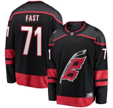 Miesten Carolina Hurricanes Jesper Fast 71 Pelipaita Musta Breakaway Koti