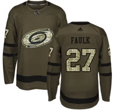 Miesten Carolina Hurricanes Justin Faulk 27 Pelipaita Camo Green Authentic