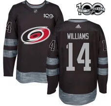 Miesten Carolina Hurricanes Justin Williams 14 Pelipaita 1917-2017 100th Anniversary Patch Musta Authentic