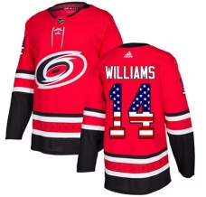 Miesten Carolina Hurricanes Justin Williams 14 Pelipaita USA Flag Fashion Punainen Authentic