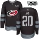 Miesten Carolina Hurricanes Sebastian Aho 20 Pelipaita 1917-2017 100th Anniversary Patch Musta Authentic