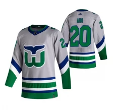 Miesten Carolina Hurricanes Sebastian Aho 20 Pelipaita 2020-21 Reverse Retro Harmaa Authentic