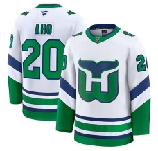 Miesten Carolina Hurricanes Sebastian Aho 20 Pelipaita Whalers Throwback Valkoinen Premium Vaihtoehtoinen