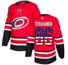 Miesten Carolina Hurricanes Teuvo Teravainen 86 Pelipaita USA Flag Fashion Punainen Authentic