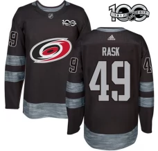 Miesten Carolina Hurricanes Victor Rask 49 Pelipaita 1917-2017 100th Anniversary Patch Musta Authentic
