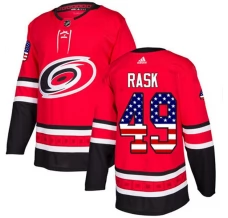 Miesten Carolina Hurricanes Victor Rask 49 Pelipaita USA Flag Fashion Punainen Authentic