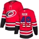 Miesten Carolina Hurricanes Victor Rask 49 Pelipaita USA Flag Fashion Punainen Authentic