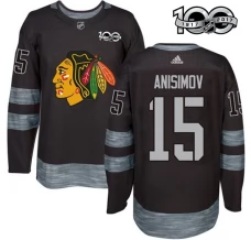 Miesten Chicago Blackhawks Artem Anisimov 15 Pelipaita 1917-2017 100th Anniversary Patch Musta Authentic