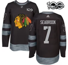 Miesten Chicago Blackhawks Brent Seabrook 7 Pelipaita 1917-2017 100th Anniversary Patch Musta Authentic