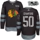 Miesten Chicago Blackhawks Corey Crawford 50 Pelipaita 1917-2017 100th Anniversary Patch Musta Authentic