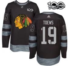 Miesten Chicago Blackhawks Jonathan Toews 19 Pelipaita 1917-2017 100th Anniversary Patch Musta Authentic