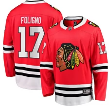Miesten Chicago Blackhawks Nick Foligno 17 Pelipaita Punainen Breakaway Koti