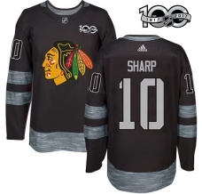 Miesten Chicago Blackhawks Patrick Sharp 10 Pelipaita 1917-2017 100th Anniversary Patch Musta Authentic