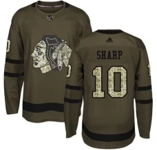Miesten Chicago Blackhawks Patrick Sharp 10 Pelipaita Camo Green Authentic
