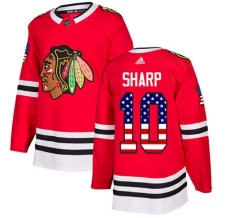 Miesten Chicago Blackhawks Patrick Sharp 10 Pelipaita USA Flag Fashion Punainen Authentic