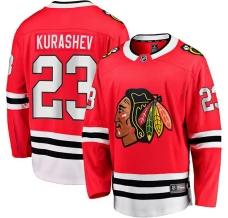 Miesten Chicago Blackhawks Philipp Kurashev 23 Pelipaita Punainen Breakaway Koti