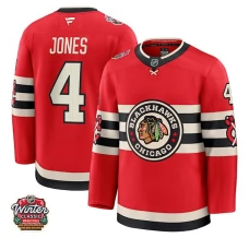 Miesten Chicago Blackhawks Seth Jones 4 Pelipaita 2025 Winter Classic Patch Punainen Premium Vaihtoehtoinen