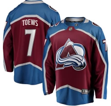 Miesten Colorado Avalanche Devon Toews 7 Pelipaita Burgundy Breakaway Koti