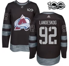 Miesten Colorado Avalanche Gabriel Landeskog 92 Pelipaita 1917-2017 100th Anniversary Patch Musta Authentic