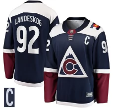 Miesten Colorado Avalanche Gabriel Landeskog 92 Pelipaita Captain Patch Navy Premier Breakaway Vaihtoehtoinen