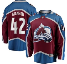 Miesten Colorado Avalanche Josh Manson 42 Pelipaita Burgundy Breakaway Koti