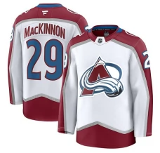 Miesten Colorado Avalanche Nathan MacKinnon 29 Pelipaita Valkoinen Premium Vieras